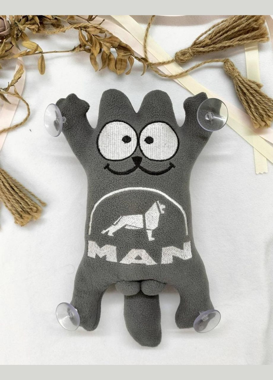 Іграшка в авто "Кіт Саймона" на присосках "MAN" 25см сірий No Brand (325482005)