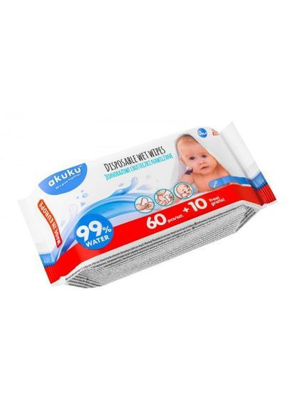 Детские влажные салфетки, 70 шт. () Akuku A0031 (366471519)
