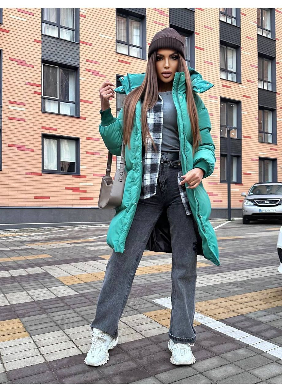 Зеленый демисезонный Пуховик Style Point