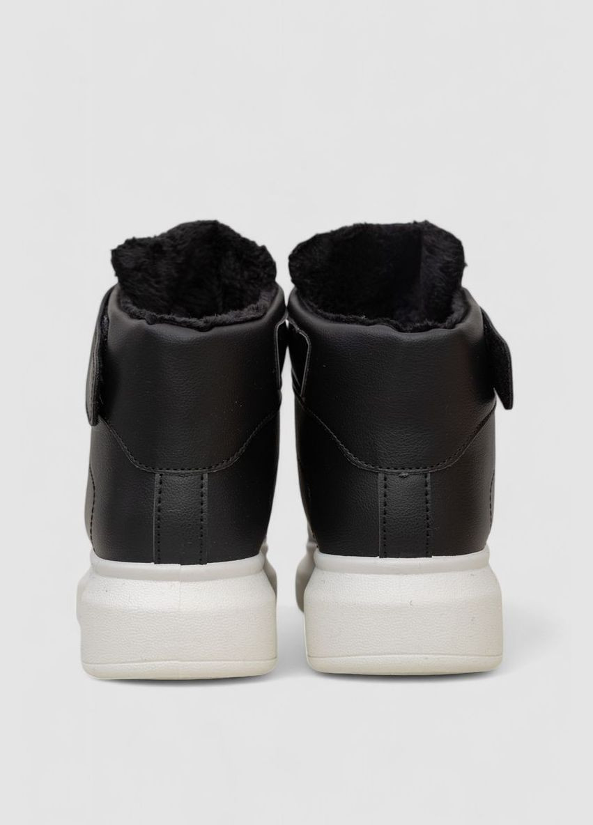 Кроссовки женские зимние на меху Ager 248RA2252 чёрно-белые демисезоны (338370526)