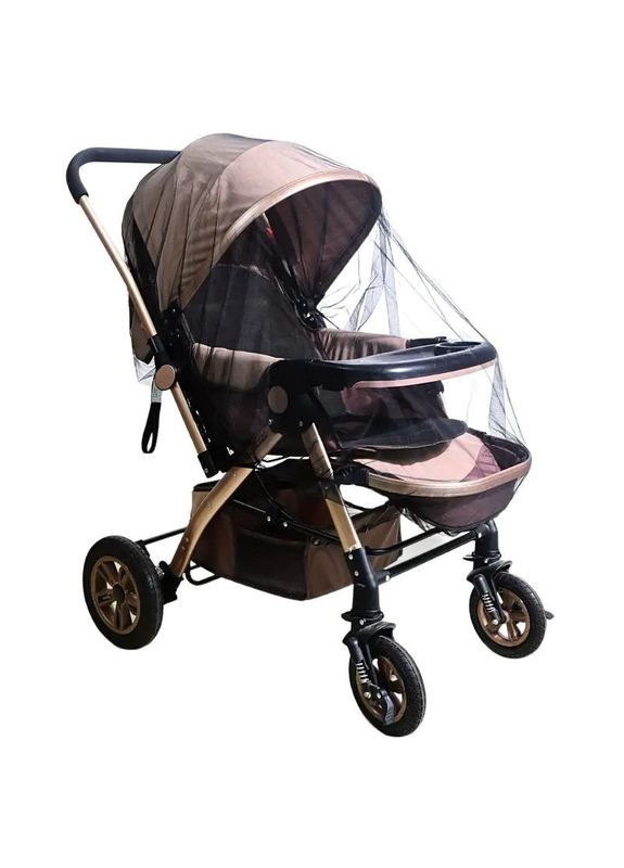 Москітна сітка на коляску на гумці чорна (захисна сітка для візочка) No Brand (342113108)