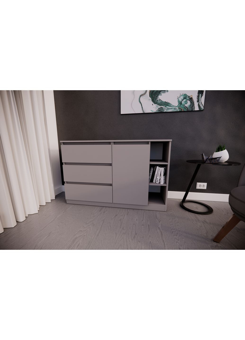 Комод на 3 ящика с открытой нишей MEBEX (356509060)