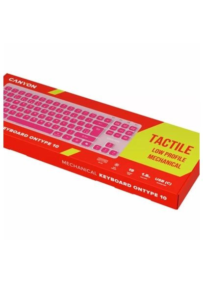 Клавіатура Canyon Pink (CNS-HKB10P) VAG OnType 10 TKL Mechanical Silent Low-profile USB UA (366105458)