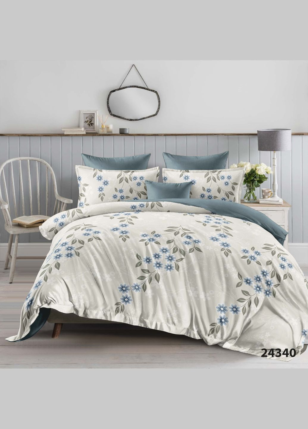 Комплект постельного белья Евро ранфорс 24340 Viluta (322142574)