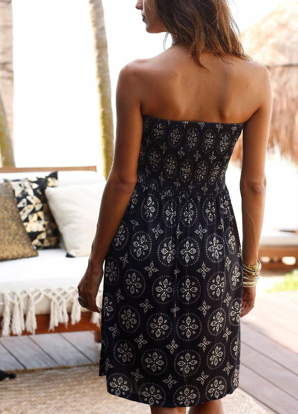 Чорна повсякденний сукня Lascana з орнаментом