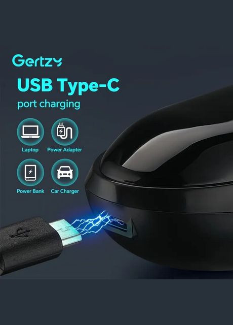 Електробритва акумуляторна роторна gertzy mg-716 чорна No Brand (325701640)
