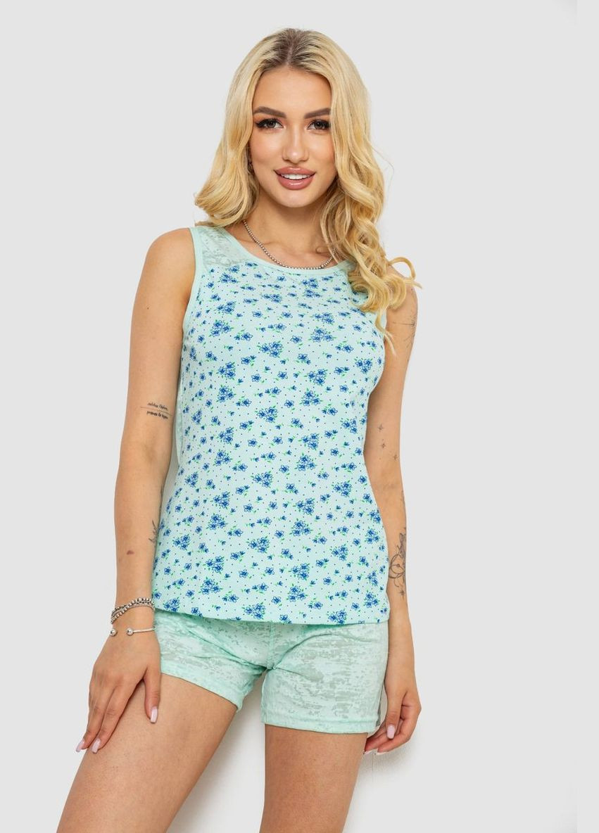 Мятная пижама женская с принтом Polkan 243R24470