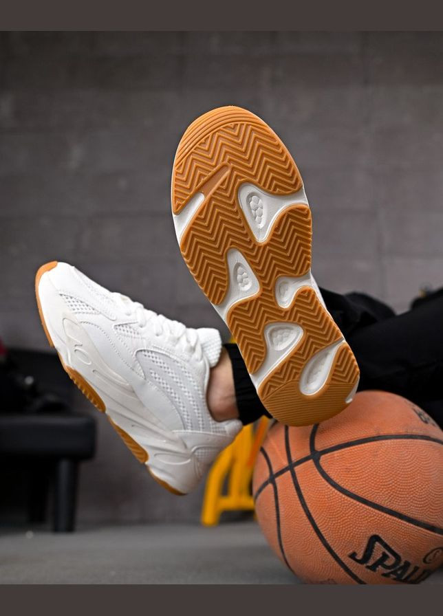 Белые демисезонные стильные мужские кроссовки летние белые Freedom