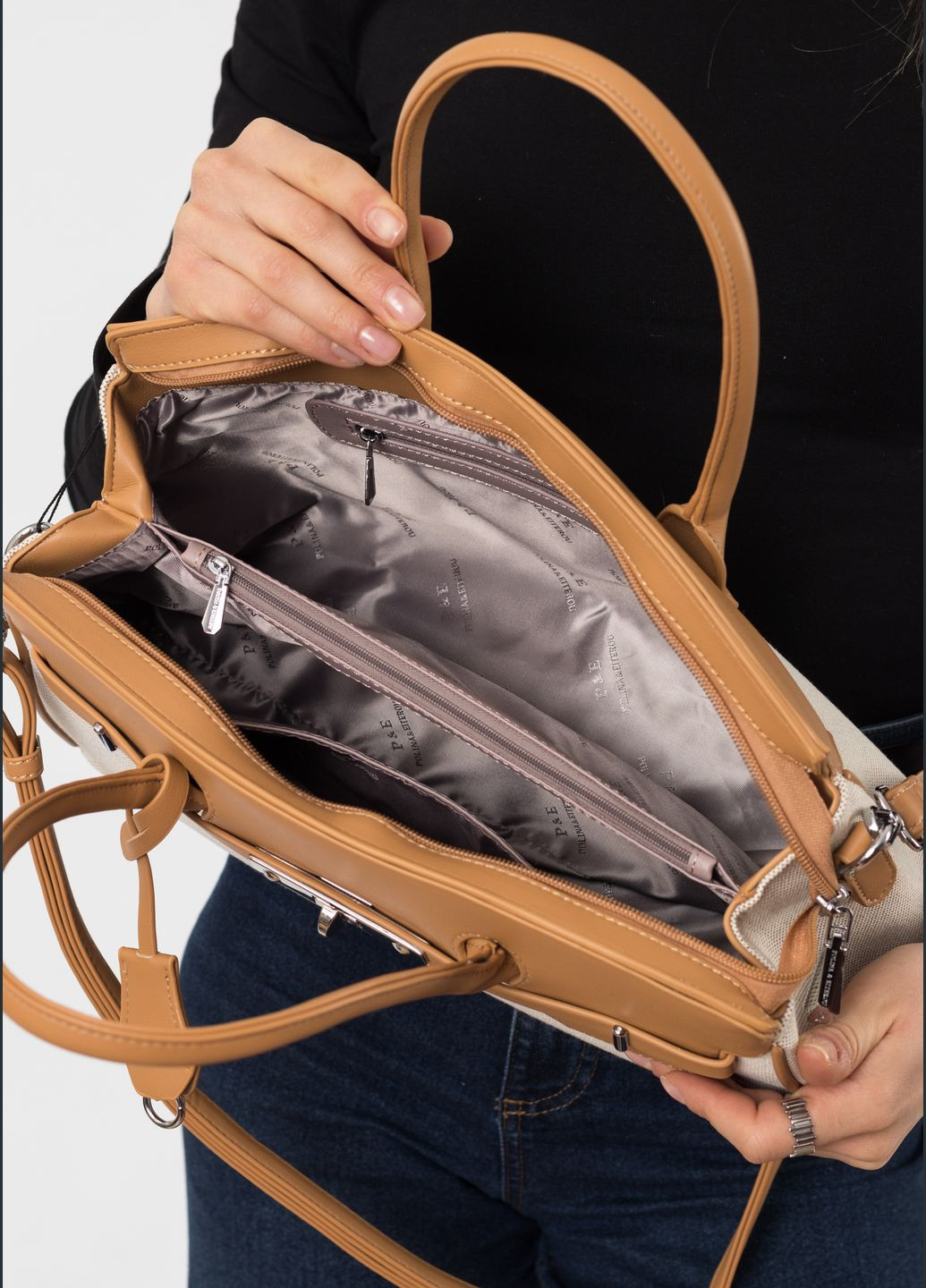 Светло-коричневая сумка (6958 S) Polina (329825903)