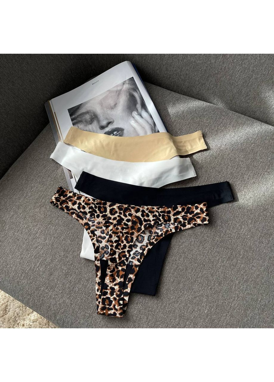 Жіночі трусики безшовні, комплект зручних базових трусів стрінгів, труси для жінок стрінги No Brand Стрінги (366818013)