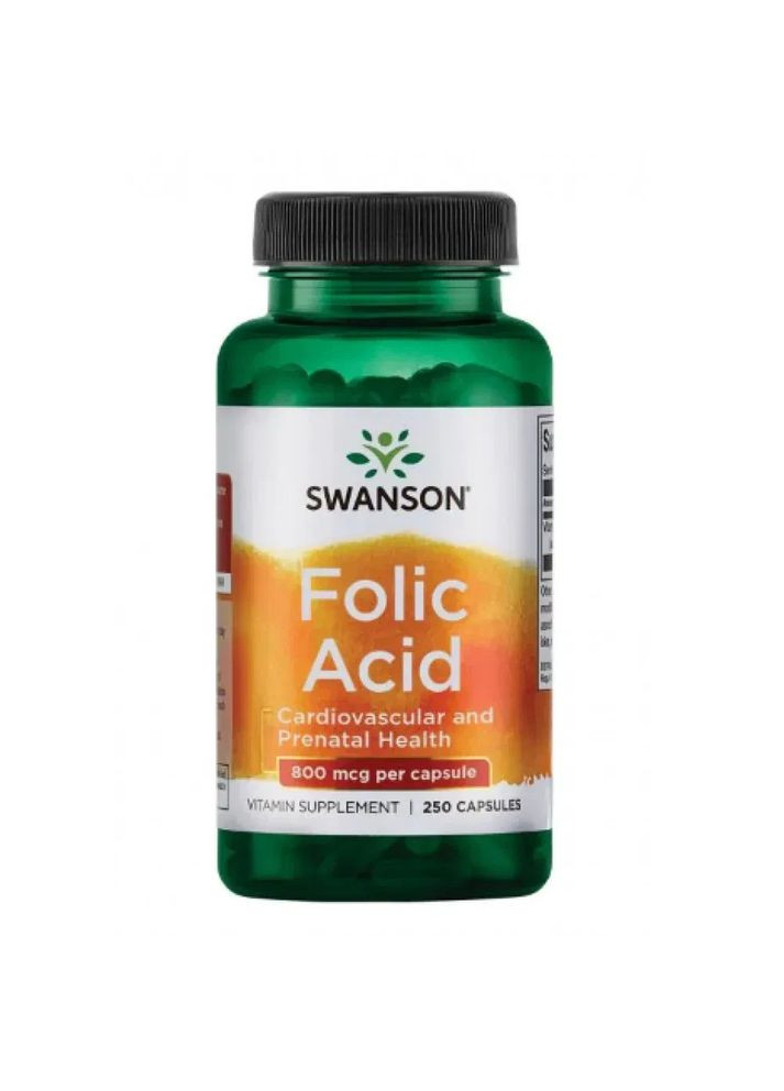 Фолієва кислота Folic Acid 800 мкг, 250 капсул Swanson (361117671)