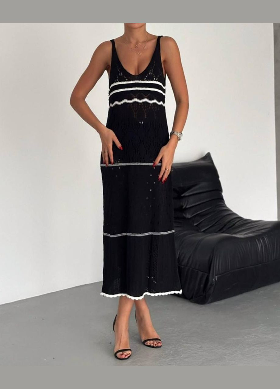 Чорна святковий, ділова, повсякденний, кежуал, вечірня сукня жіноча No Brand однотонна