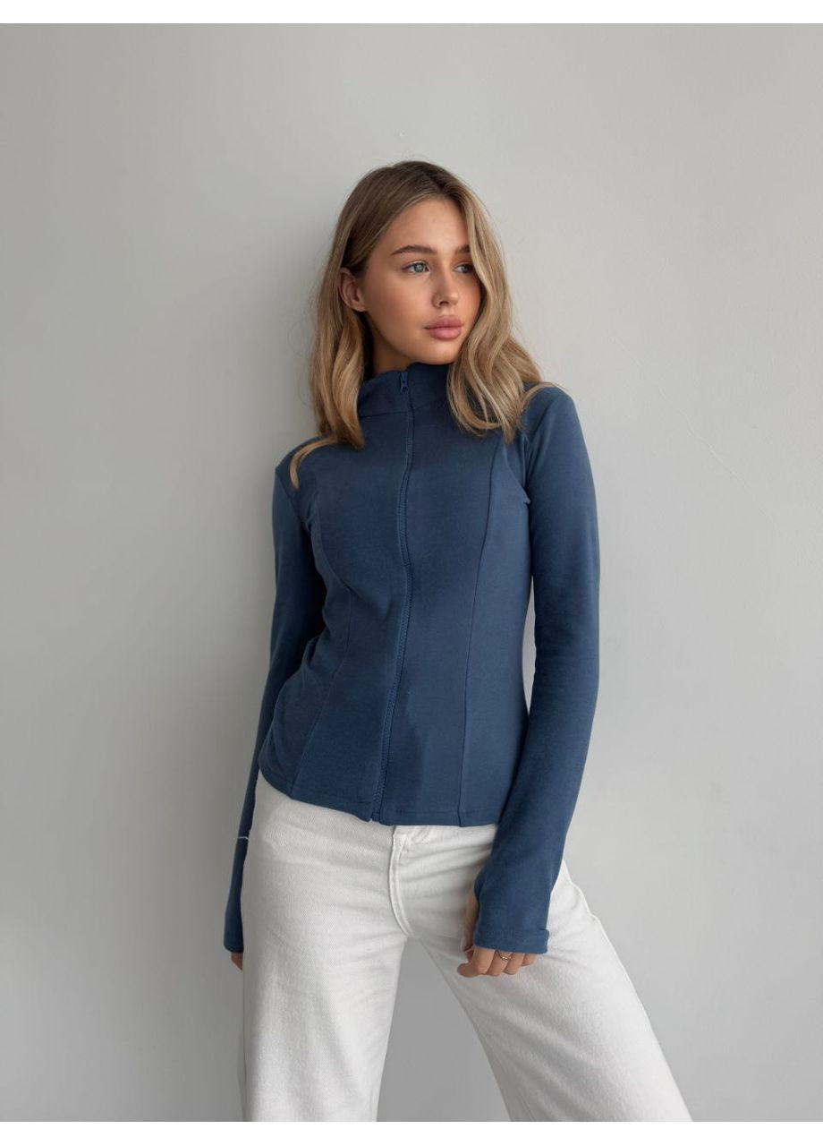 Женская теплая кофта на синем цвете 35590 No Brand (365769430)