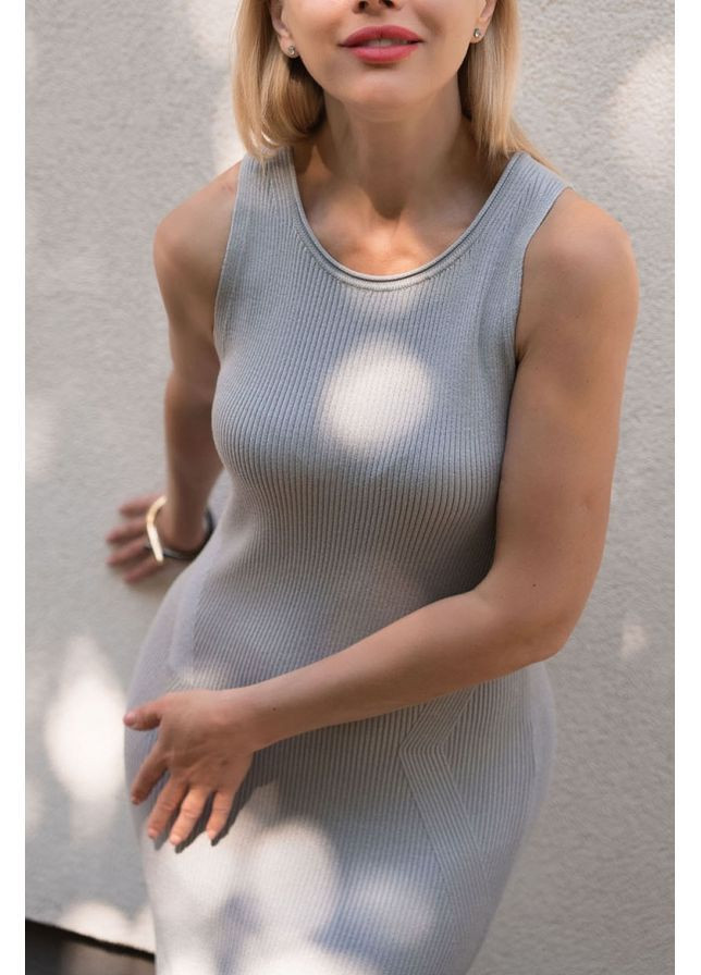 Серое платье 2103 стальной Triko Bakh