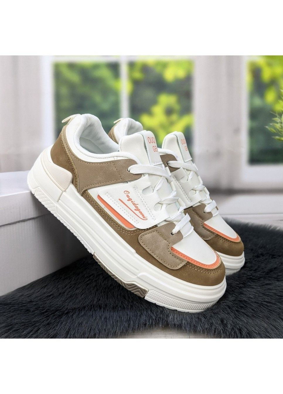 Кроссовки женские демисезонные эко-кожа Fashion бежевые демисезоны (299808492)