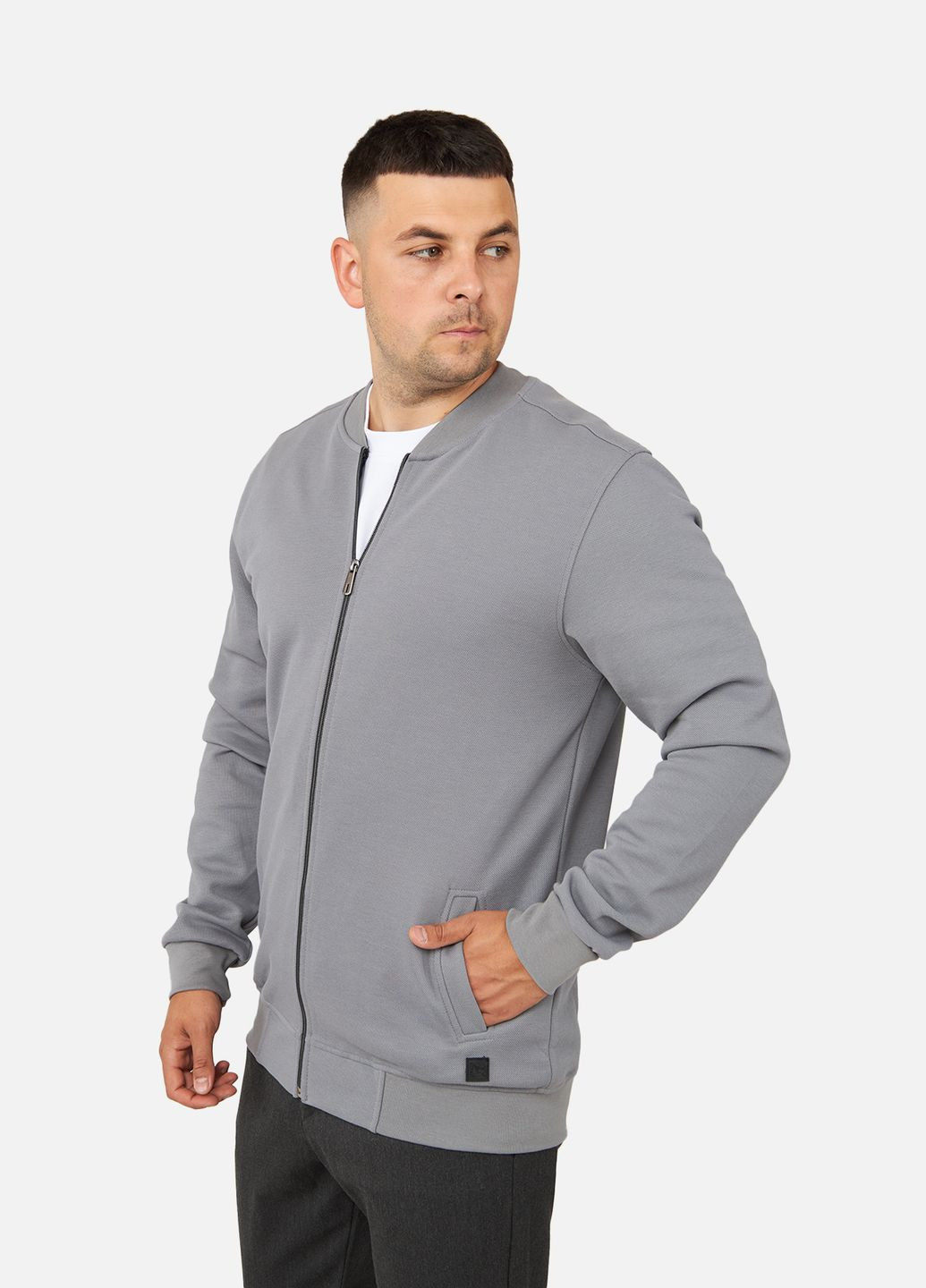 Мужской бомбер цвет серый ЦБ-00257940 TROY Life (306712757)