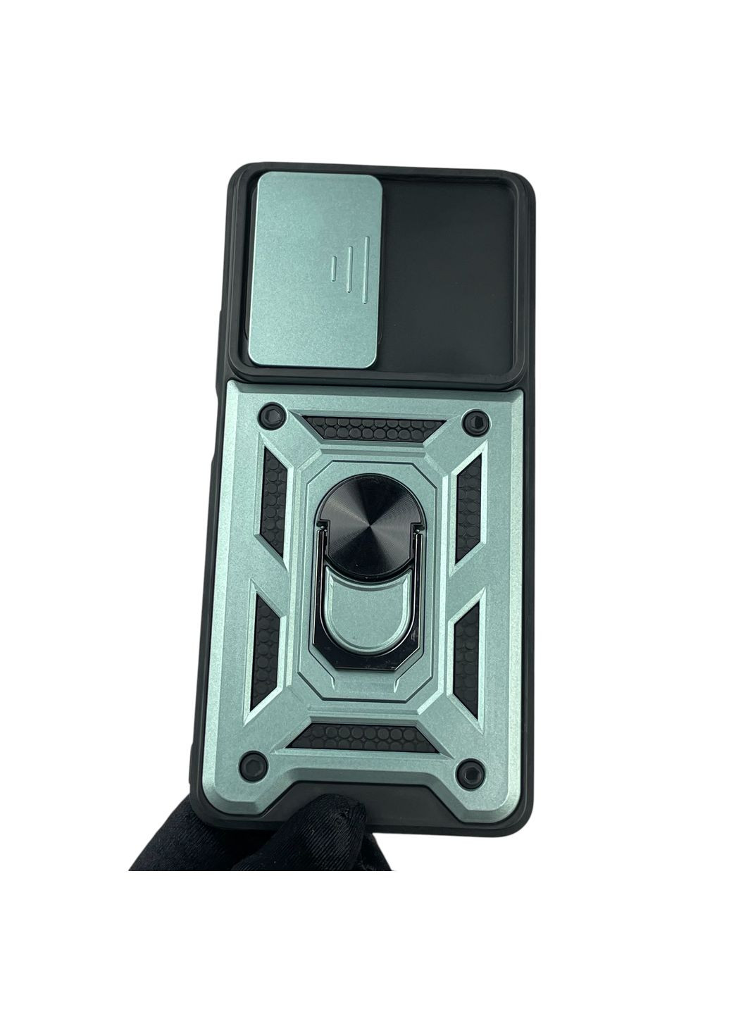 Чохол для 11T Pro броньований з кільцем-тримачем підставкою зі шторкою на сяомі 11т про зелений rg1 Xiaomi (366388631)