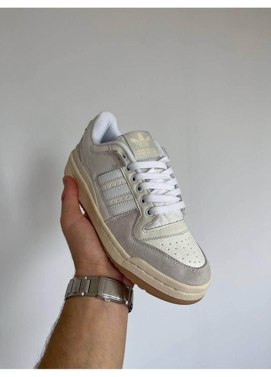 Бежевые демисезонные кроссовки мужские adidas forum 84 low adv shoes beige адидас форум 84 No Brand