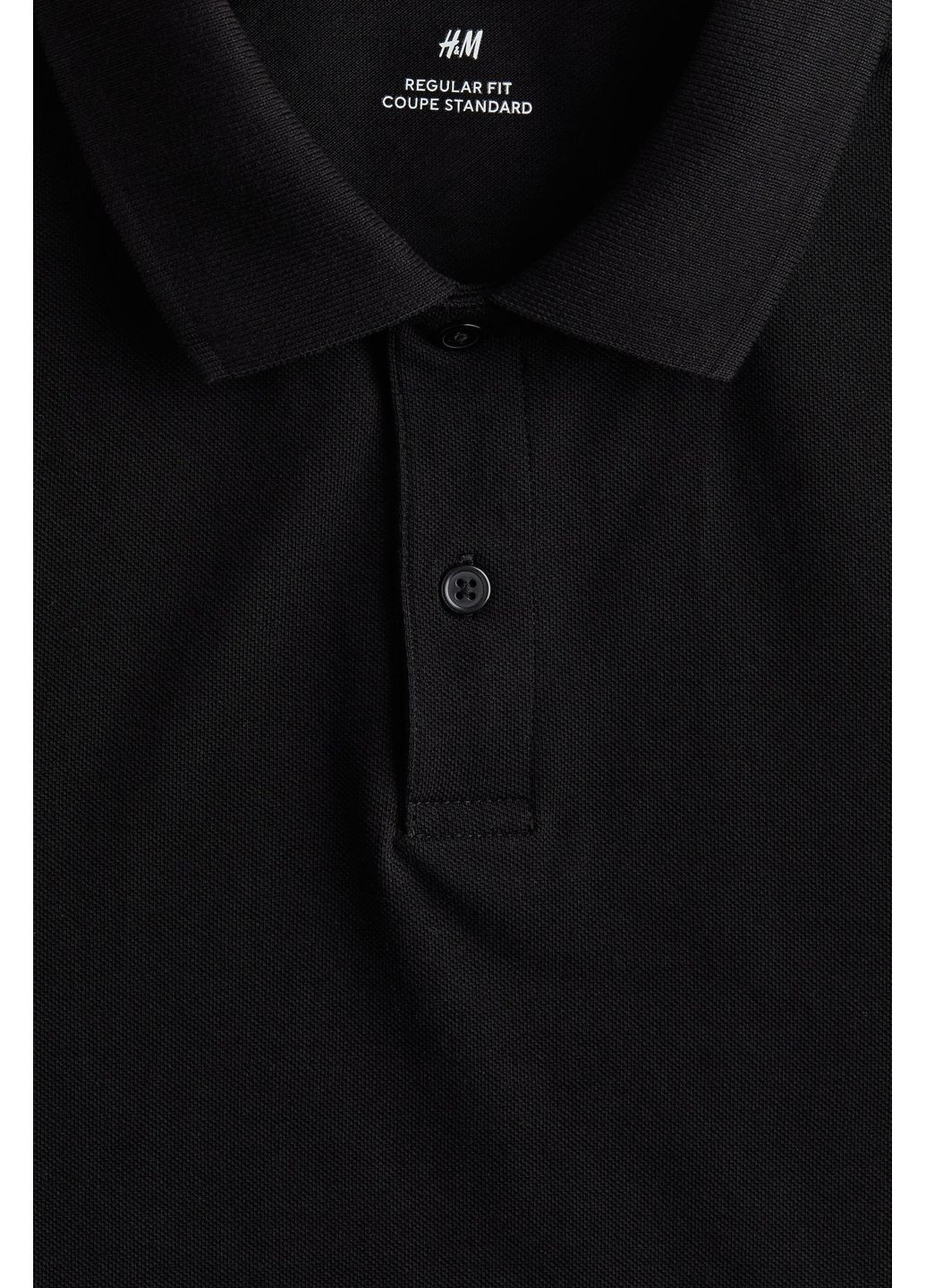 Черная футболка поло H&M