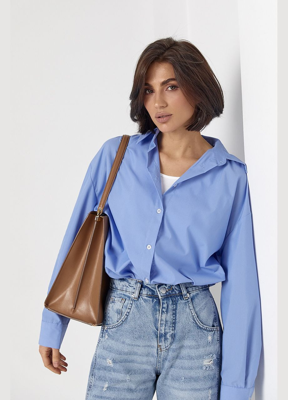 Голубой классическая рубашка Lurex