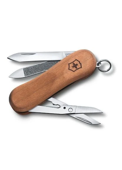 Нож Delemont, EvoWood 81, 65 мм 0.6421.63, складной, швейцарский, 5 функций, пожизненная гарантия, вес 20 г Victorinox (395594180)