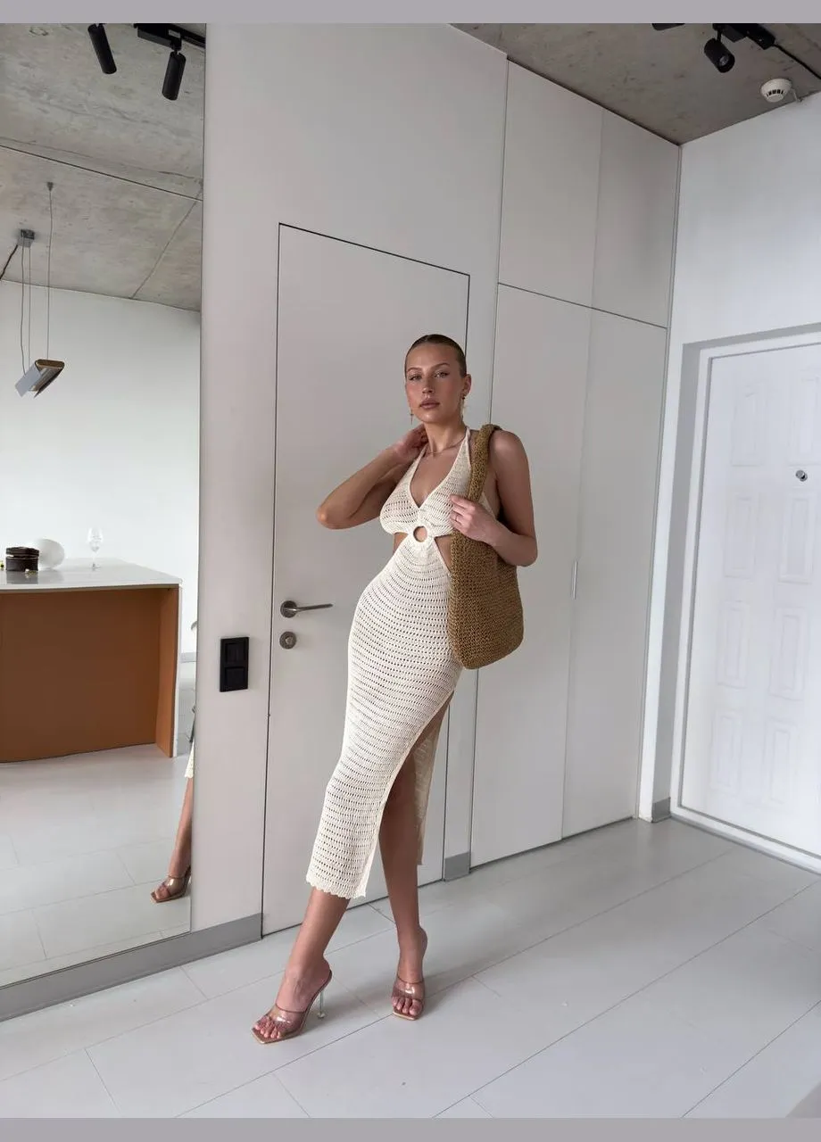 Бежева пляжна жіноча пляжна сукня футляр Vital-Textile