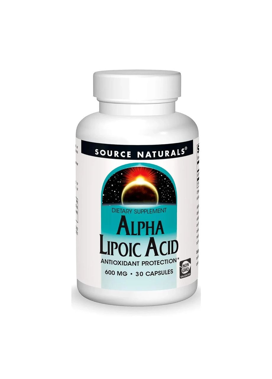 Альфа-ліпоєва кислота Alpha Lipoic Acid 600 мг, 30 капсул Source Naturals (361116541)