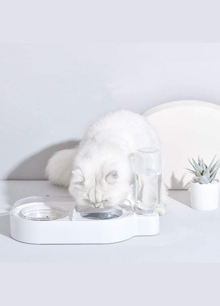Двойная миска для кошек и собак с автоматической поилкой 0.5L Белый Els Pet (299915432)