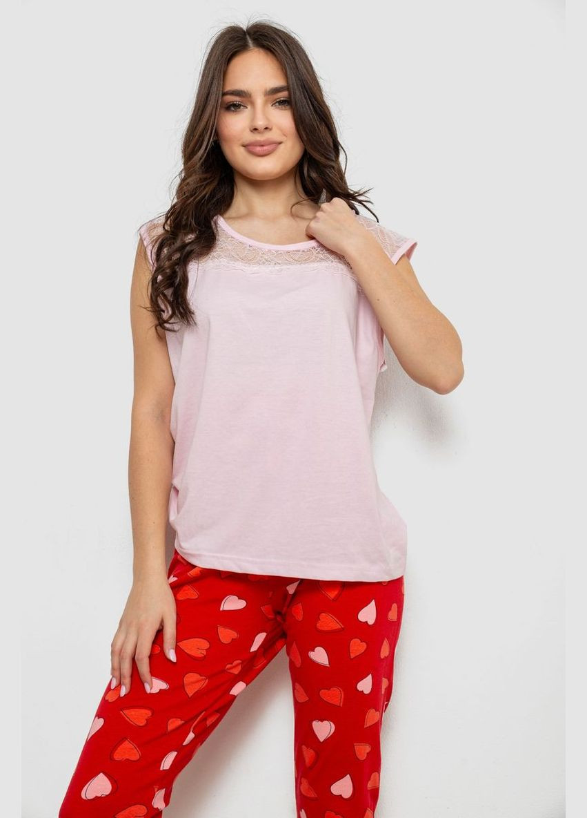 Рожева жіноча піжама з принтом Isik 243R1602-010