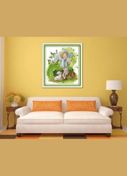 Набор для вышивания по нанесённой на канву схеме "Forest Angel". AIDA 14CT printed 39*44 см Joy Sunday (313613428)