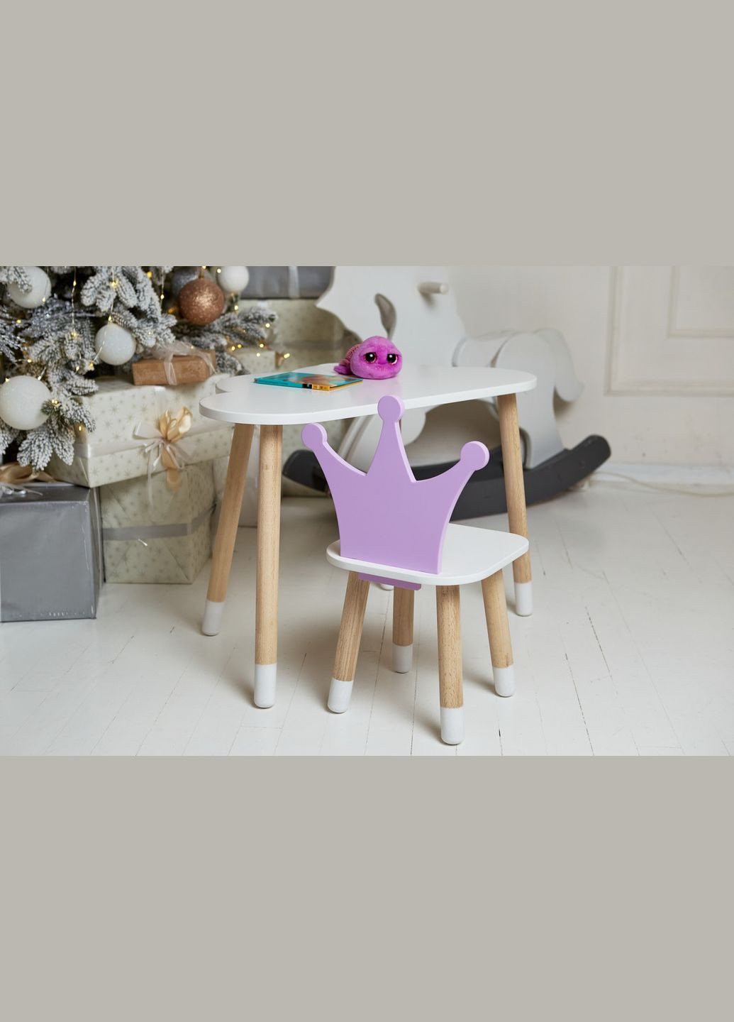 Столик хмарка 46х70х40 та стільчик корона фіолетовий 26.5х26х25, набір меблів для дитини стіл та стілець No Brand (361259114)