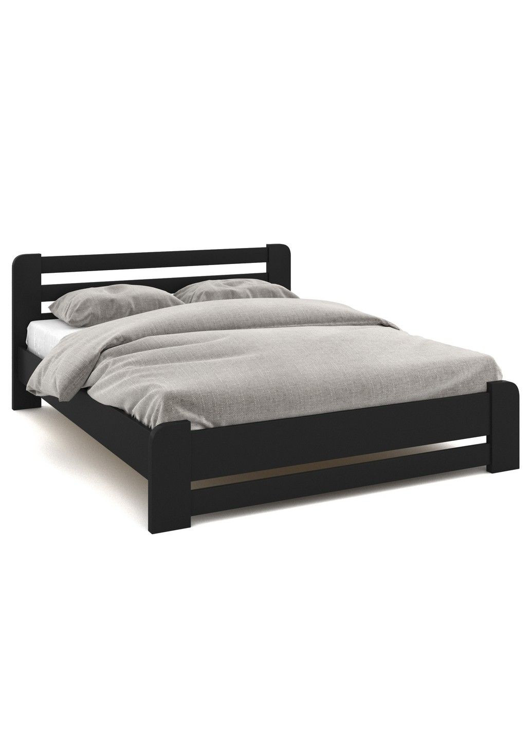 Ліжко Монтана бук 140х200 чорний лак Fagus (303724120)