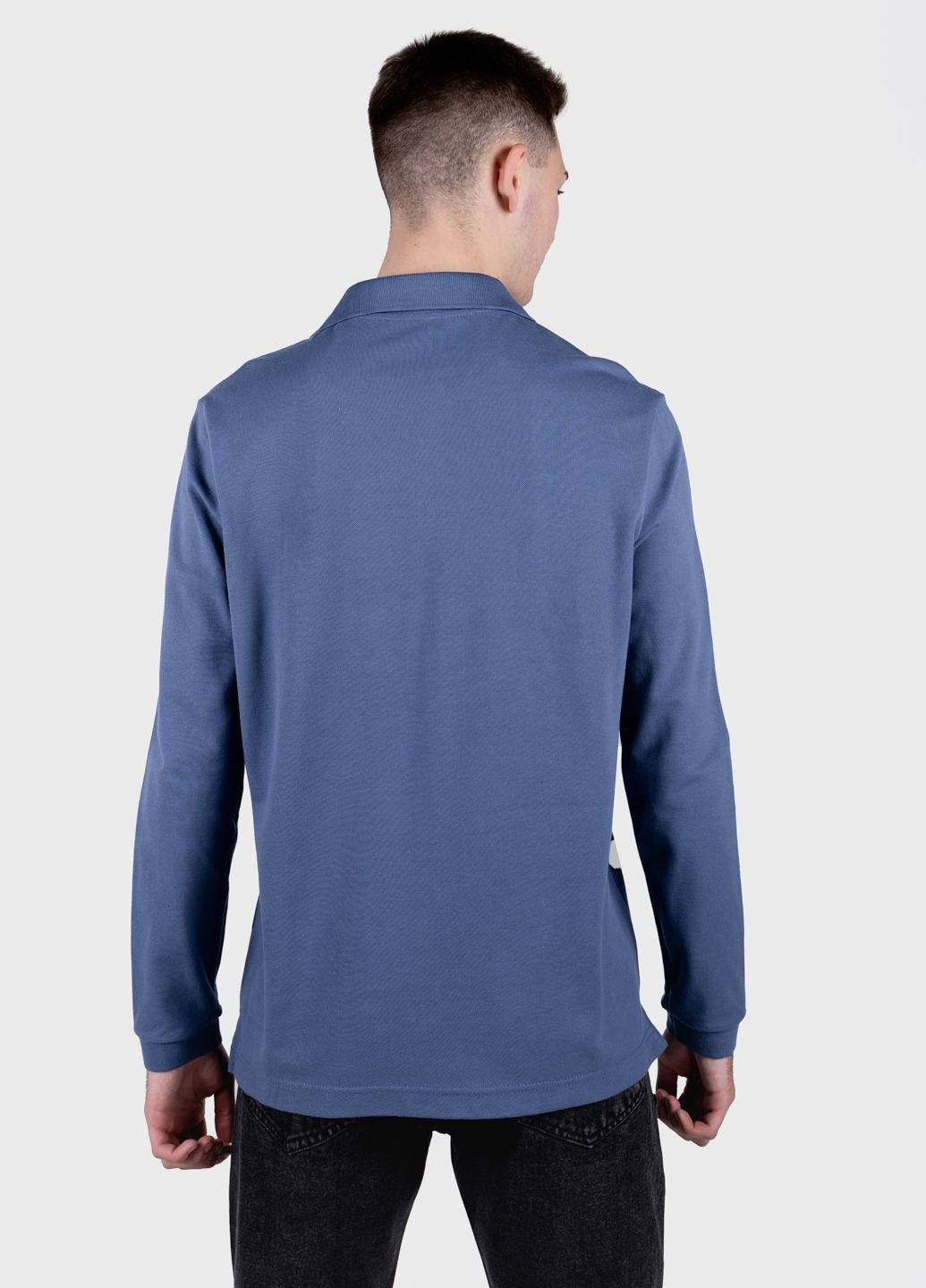 Синяя поло мужское синее с длинным рукавом 103601 Power