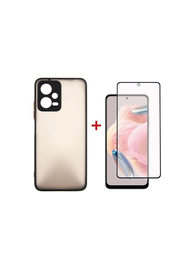 Чохол до мобільного телефона Kit for Xiaomi Redmi Note 12 5g case + glass (Black) (DG-KM-28) DENGOS (363834473)