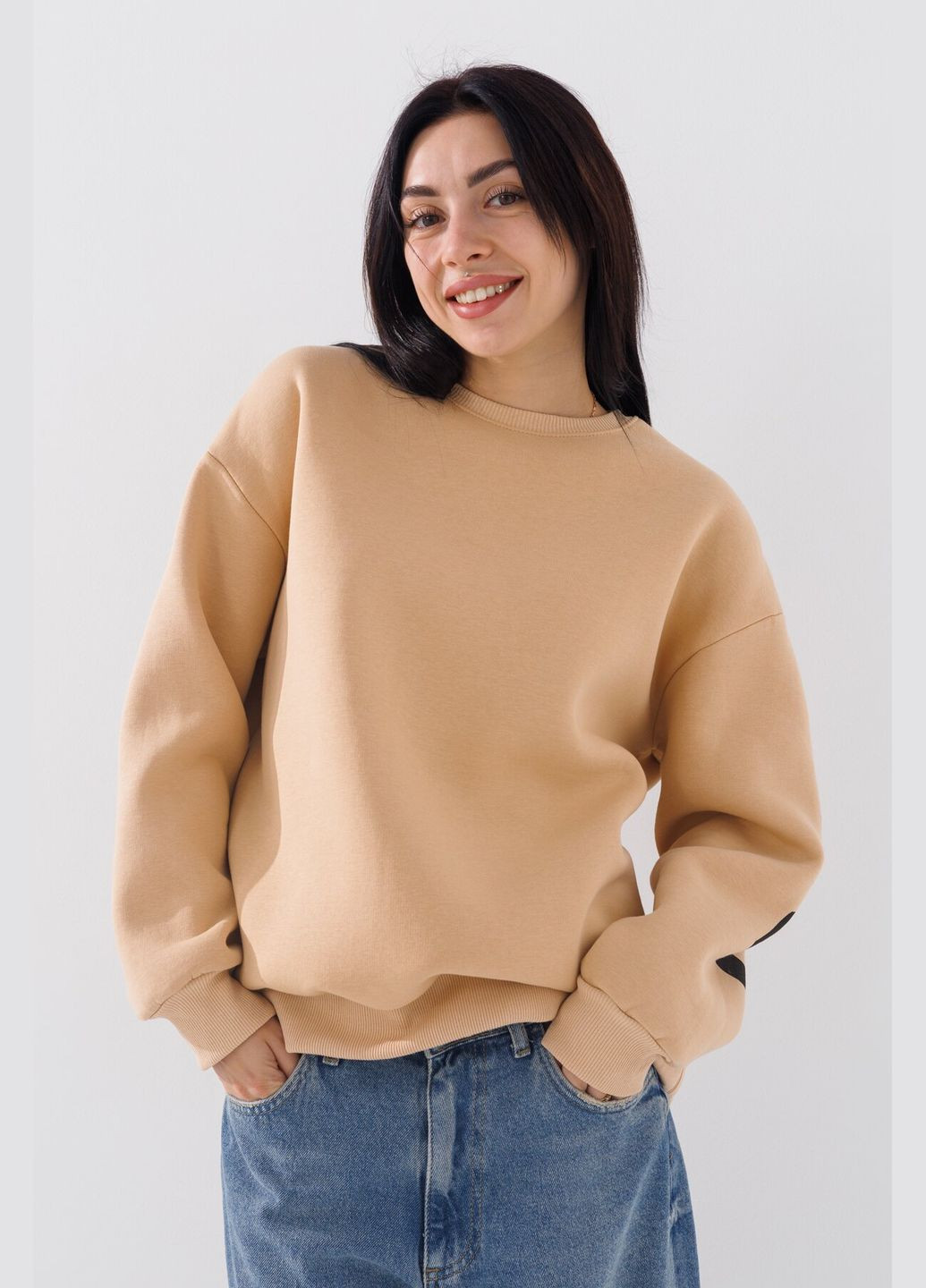 Светло-бежевый свитшот с принтом женский 2407 светло-бежевый (2000990723918w) shop (2000990723918) Blue World (316003368)