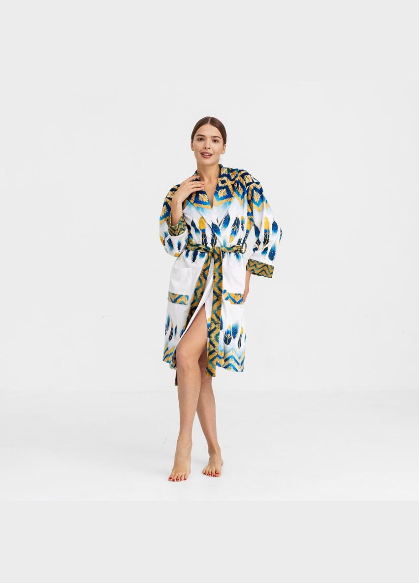 Халат женский из плюшевого велюра эксклюзивный Feather 18288 2XL-3XL FlexDress (336767167)