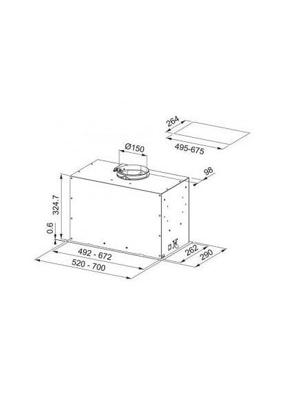 Витяжка, що вбудовується Box Flush EVO FBFE WH MATT A70 (305.0665.367) FRANKE (315603828)