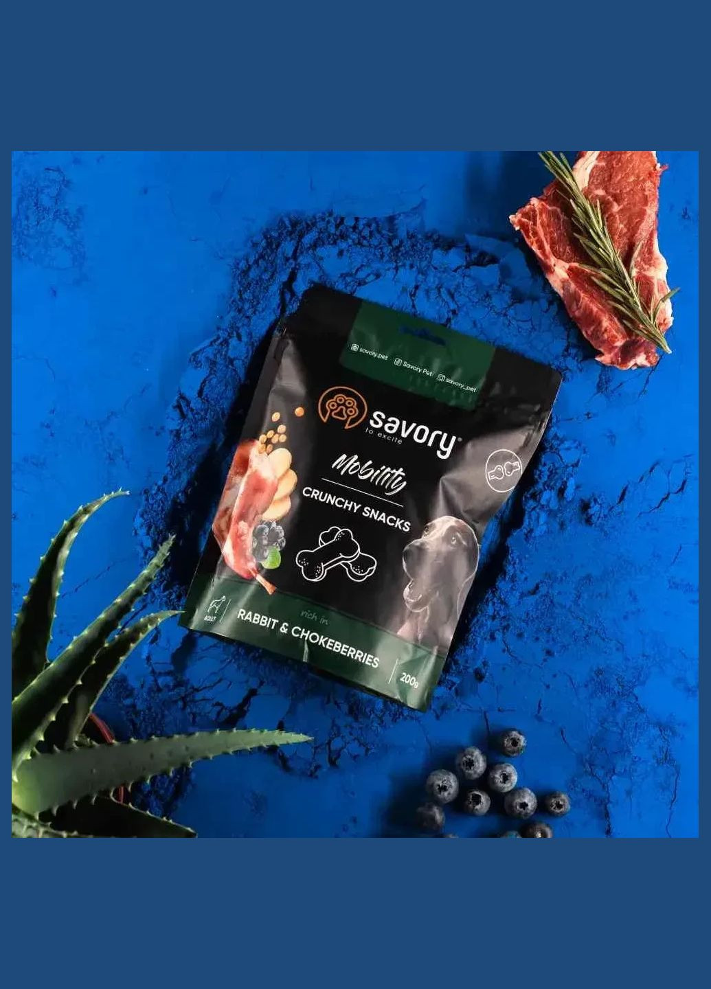 Mobility Crunchy Snacks лакомство для собак кролик и черноплодная рябина 200 г Savory (336961643)