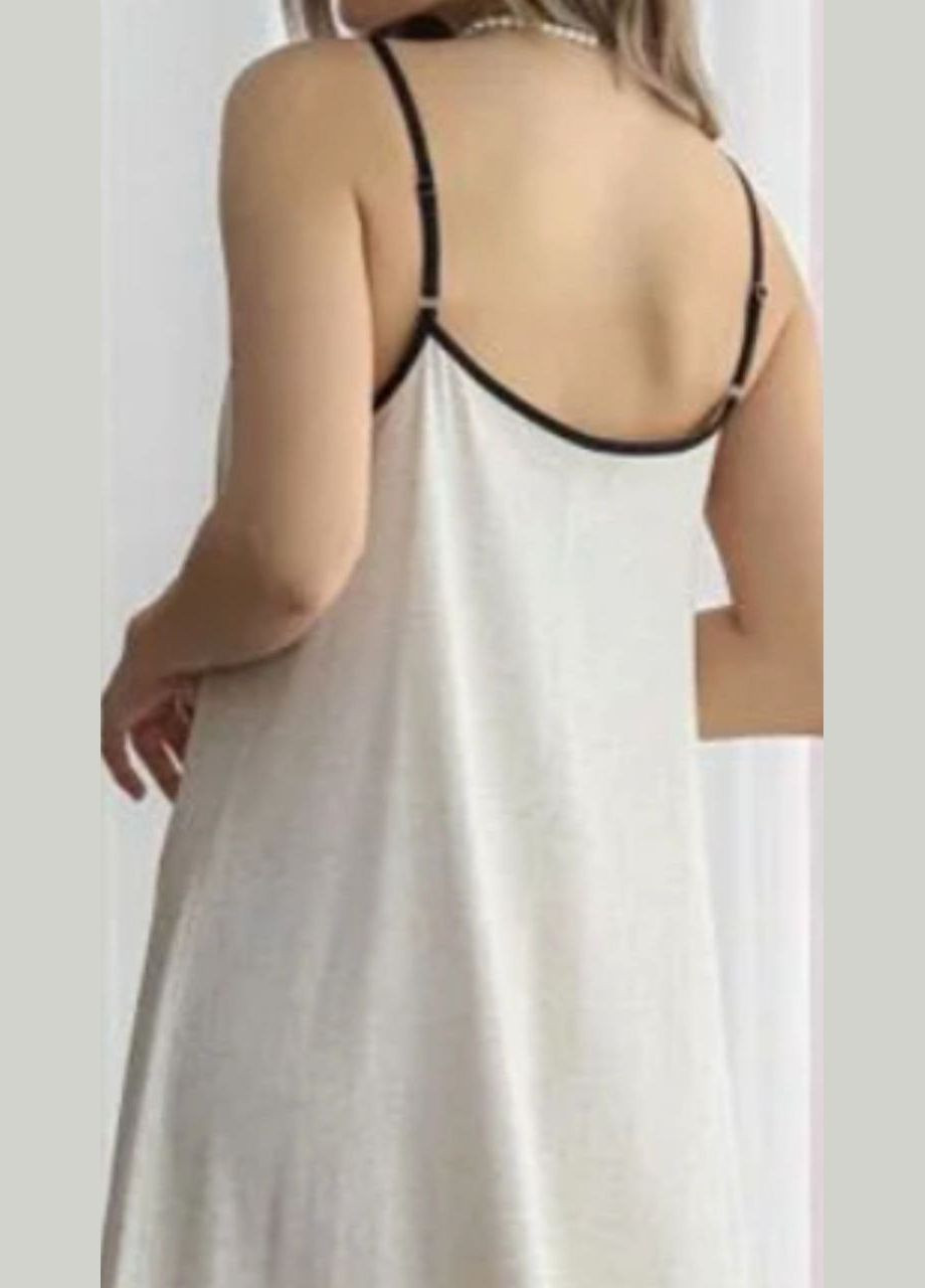 Бежевое повседневный, праздничный, вечернее льняное платье-сарафан макси Amos однотонное