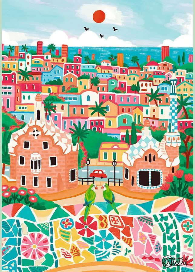 Пазл Барселона Испания 1000 элементов Искусство цвета Trefl (317187045)