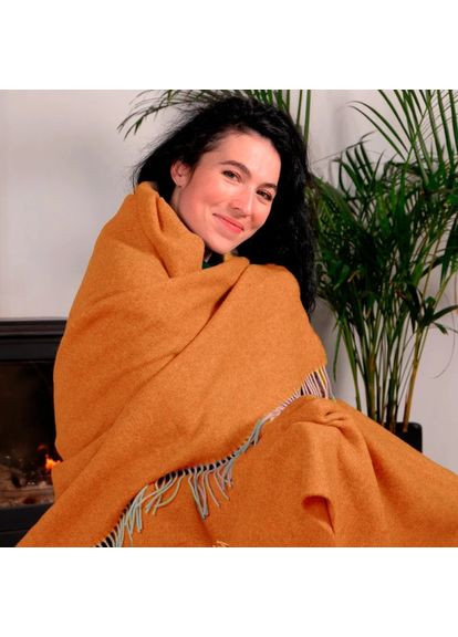 Плед шерстяной 6061 140х200 см горчичное Love You (365435078)