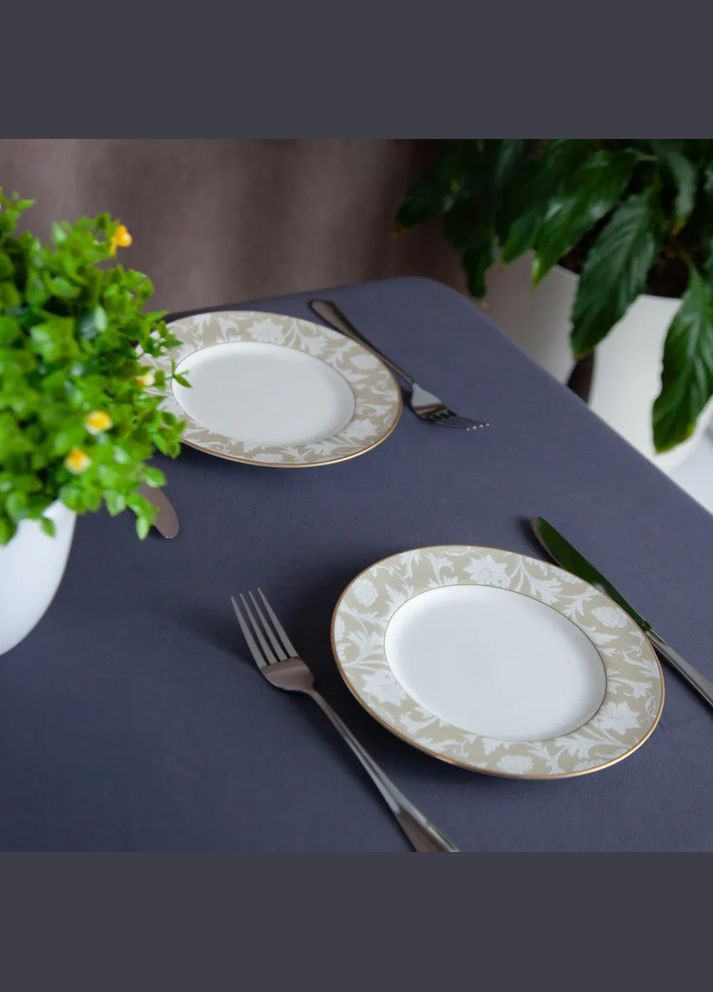 Скатертина водовідштовхувальна Aquastop Dark Gray С-04222-30301 150х150 см темно-сіра ТЕП (364770825)