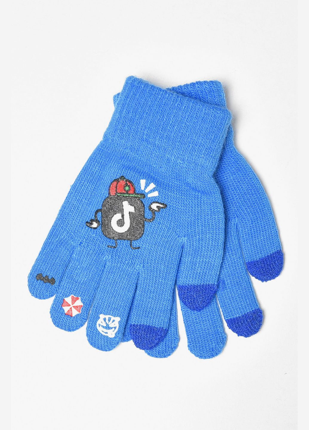 Перчатки детские с начесом синего цвета Let's Shop (302661035)