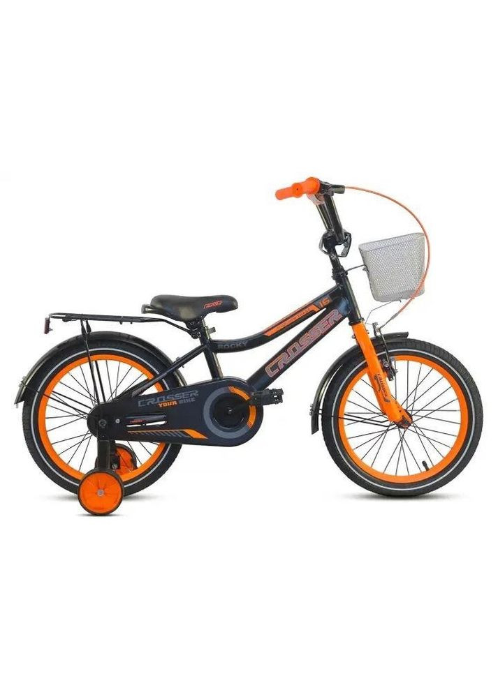 Дитячий велосипед Rocky -13 з кошиком і дод. коліщатками 4503 12, Помаранчевий Crosser (267810103)