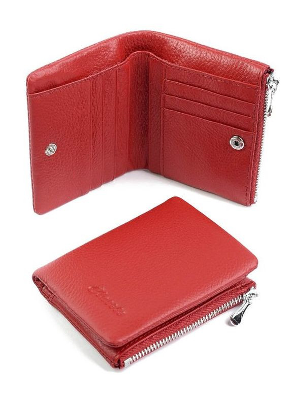 Кожаный женский кошелек красный No Brand (292920437)
