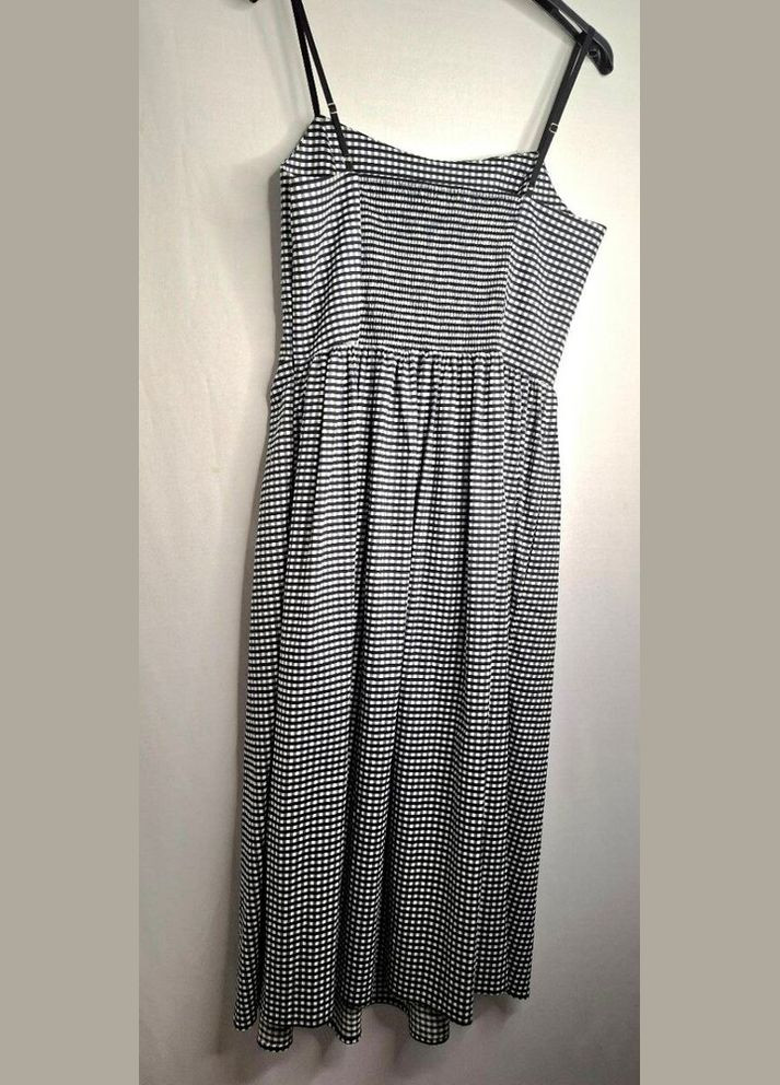 Комбінована сарафан жіночий чорно-білий в клітинку mkks577-1 KAPTSOVA