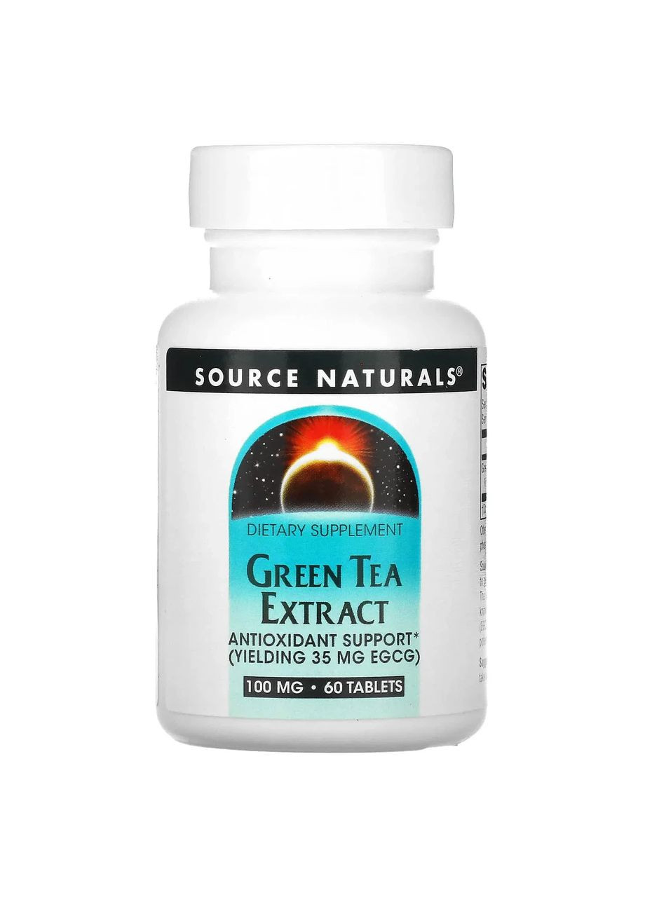 Зелений чай екстракт Green Tea Extract 100 мг, 60 таблеток Source Naturals (361117596)