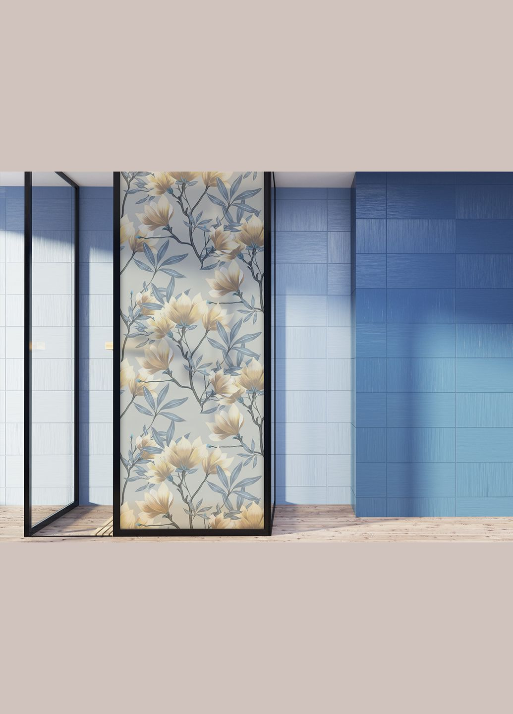 Декоративная матовая пленка на окна и зеркала Цветы самоклейка на стекло 1 метр погонный Zatarga (333023339)