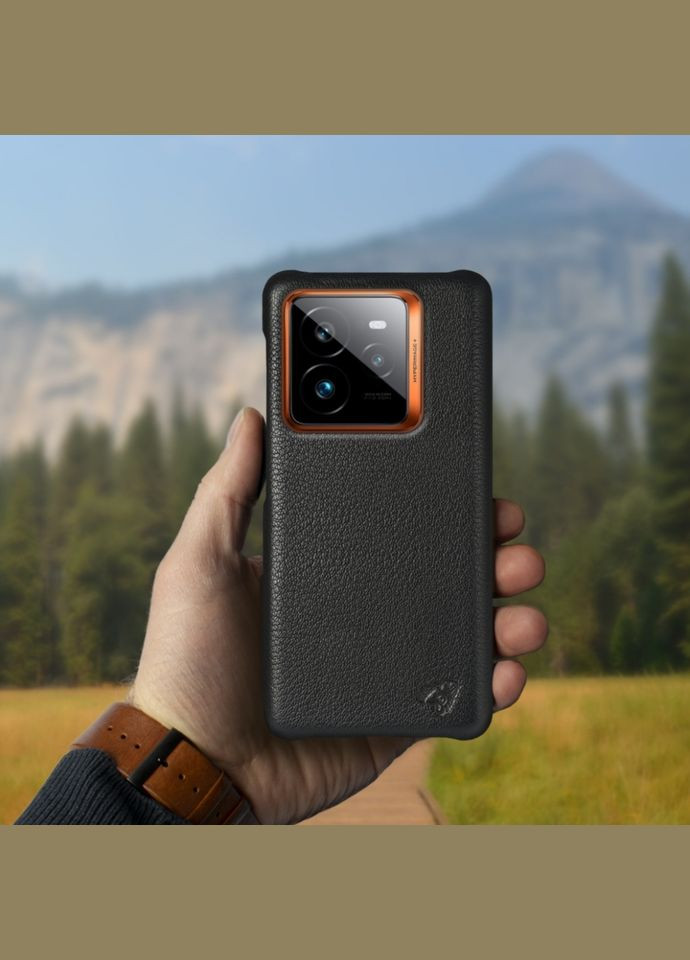 Шкіряна накладка Cover для Realme GT 7 Pro Чорний (78277) Stenk (316651227)