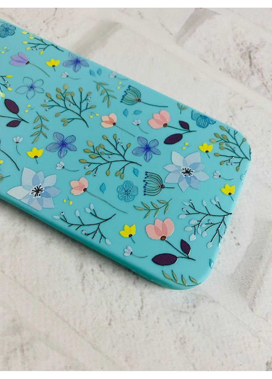 Матовий бірюзовий чохол на Samsung Galaxy A50 (2019) A505/A30s:: Квітковий фон (принт 267) Creative (360669567)
